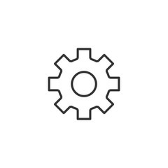 Fototapeta premium Gear vector icon in flat style. Cog wheel illustration on white isolated background. Gearwheel cogwheel business concept.