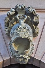 Keystone above the archs of the Zeughaus (old Arsenal) in Berlin, on the Boulevard Unter den Linden. Built by Brandenburg Elector Frederick III. The keystones were executed by artist Andreas Schlüter.