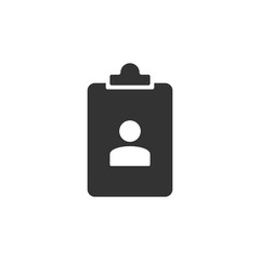 Id card icon in flat style. Identity tag vector illustration on white isolated background. Driver licence business concept.