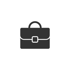 Briefcase icon in flat style. Businessman bag vector illustration on white isolated background. Portfolio business concept.