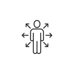 Mind awareness icon in flat style. Idea human vector illustration on white isolated background. Customer brain business concept.