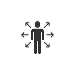 Mind awareness icon in flat style. Idea human vector illustration on white isolated background. Customer brain business concept.