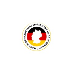 Design logo made in Germany. German map German flag
