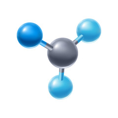 Illustration of abstract molecule or atom.