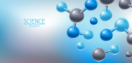 Background with abstract molecules or atoms.