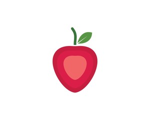 strawberry icon logo vector illustration