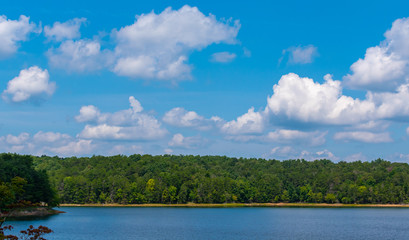 landscape with river and blue sky