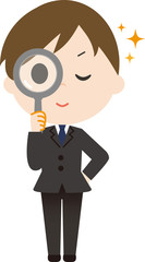 男性　スーツ　自信