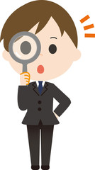 男性　スーツ　驚き