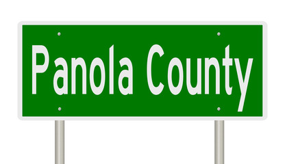 Rendering of a gren 3d highway sign for Panola County