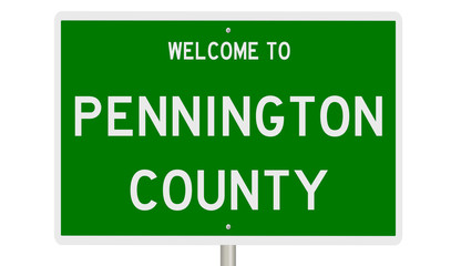 Rendering of a gren 3d highway sign for Pennington County