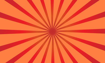 Abstract background with rays. Vector illustration. Red and orange colors.