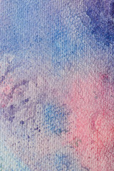 Watercolor background. Pink and blue color, smooth flowing.
