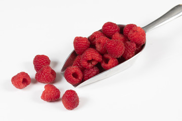 raspberries isolated on white background