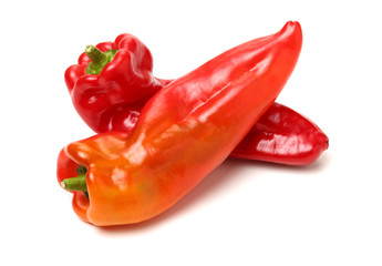 Fresh red pepper on white background