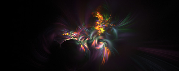 Colorful abstract effects background on black background