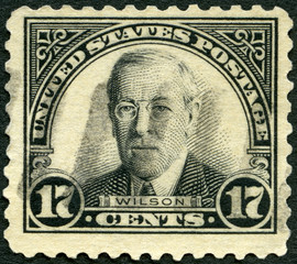 USA - 1925: shows Portrait of Thomas Woodrow Wilson (1856-1924), 28th president of the United...