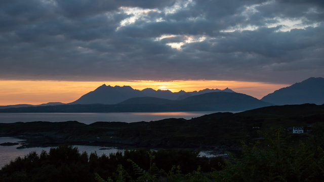 Sunset In The Cuillin Mountains.