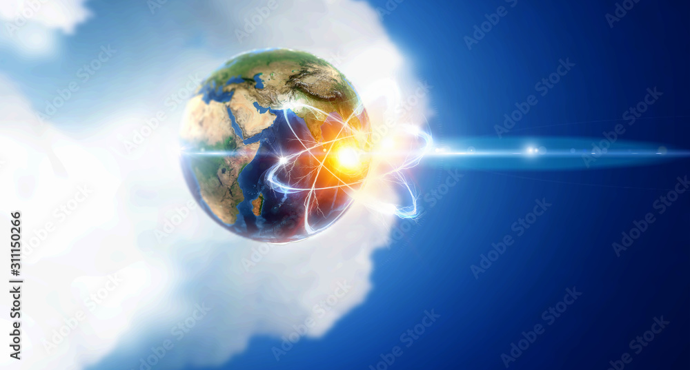 Wall mural astronomy concept backdrop. 3d rendering