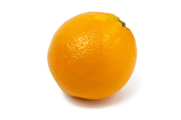Fresh ripe orange useful with its vitamins isolated on white background.