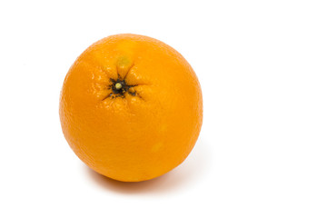 Fresh ripe orange useful with its vitamins isolated on white background.