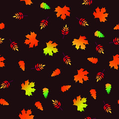 Beautiful autumn leafs pattern vector illustration for print, web, textile.