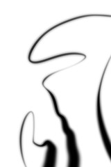 Obraz premium Rolling, wavy and curvy black shape and line on white background. Illustration. 