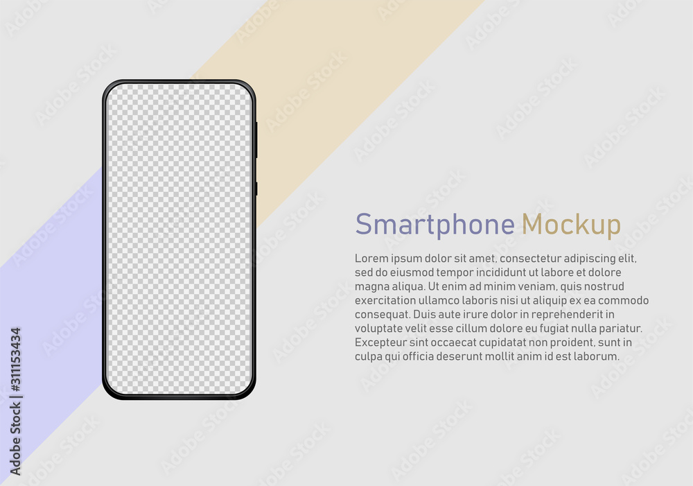 Poster realistic style smartphone mockup. empty field for your interface.