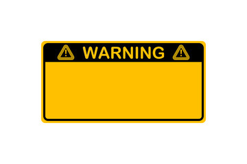 Naklejka premium Warning sign with empty space in yellow rounded line frame isolated on white background. Attention icon for poster or signboard.