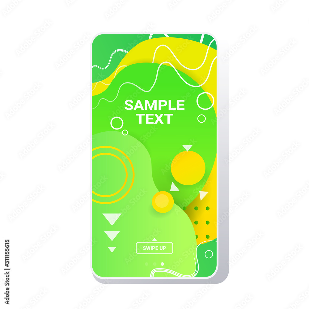 Poster web template dynamical colorful gradient abstract banner flowing liquid shape fluid color smartphone