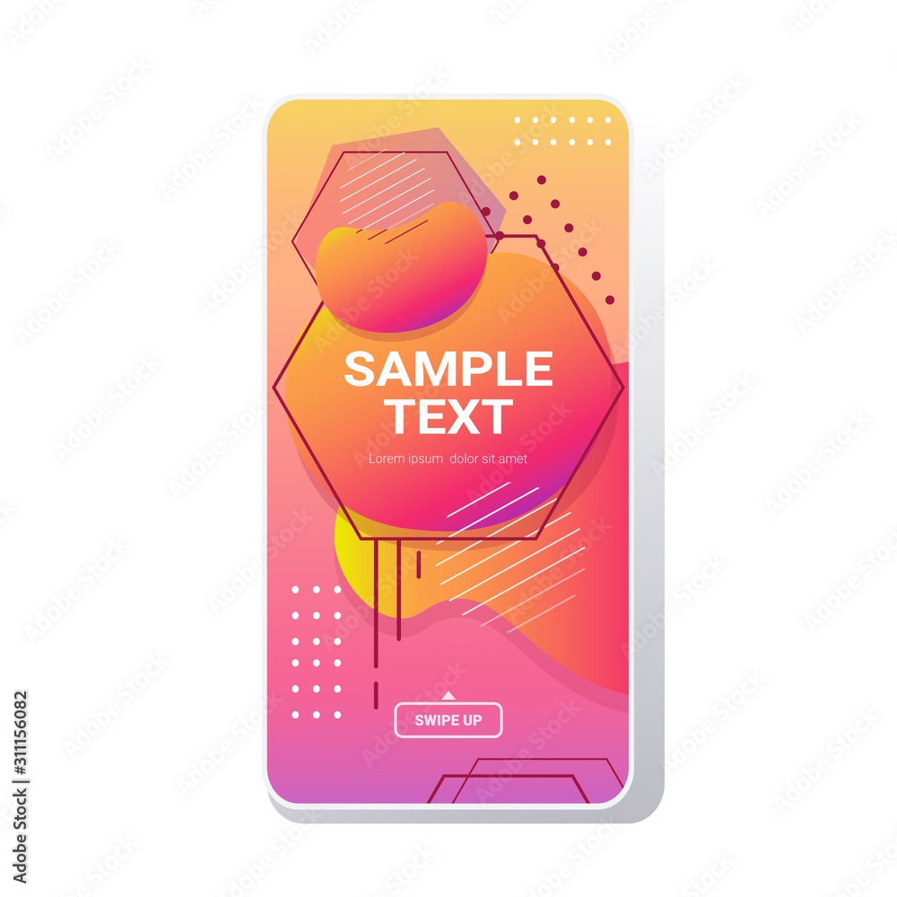 Poster web template dynamical colorful gradient abstract banner flowing liquid shape fluid color smartphone