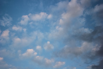 Naklejka na ściany i meble Beautiful Blue Sky With Clouds. Horizontal.