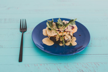 vegan burger wih soy cheese beetroot and hearbs