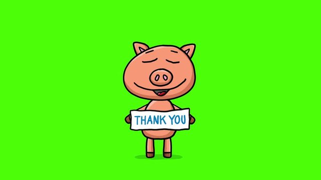 Schwein Cartoon Animation &ndash; Danke