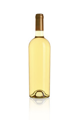 White wine bottle isolated on white background