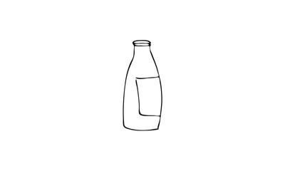 hand-drawn a bottle of milk. food Doodle art. use it as a clipart in greeting cards, print on clothes, animation, packaging or design of your website	