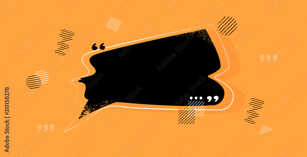 Poster retro empty speech textbox or think banner communication quote template concept sticker design for t