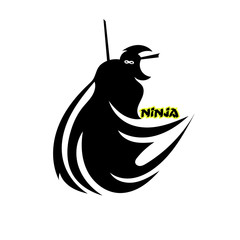 ninja logo design icon vector