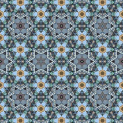 Kaleidoscope Art with Flower-like patterns. Colorful geometric Background Texture.  - 311158298