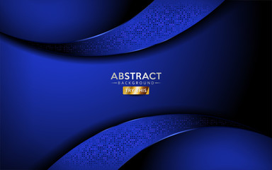 Abstract blue background with dynamic shape and lines.