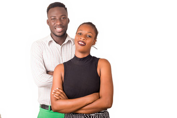 Obraz premium .Portrait of happy couple isolated on white background.