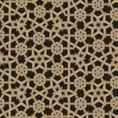 Beautiful brown background with Stars and flower pattern. Decorative beige texture with abstract forms. - 311158868