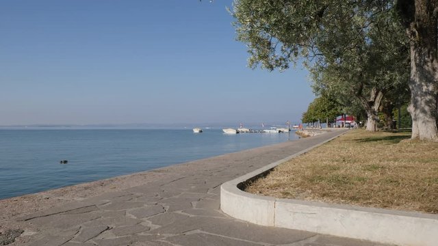 Lake Walk in Bardolino. Garda Lake, Italy