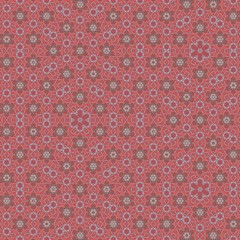 Ornamental Red colored background texture with geometric Star shapes. Oriental Repeating decorative star patterns.  - 311159011