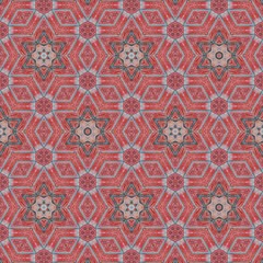 Ornamental Red colored background texture with geometric Star shapes. Oriental Repeating decorative star patterns.  - 311159017