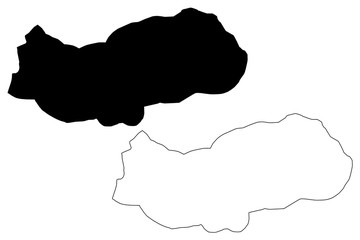 Upper River Division (Subdivisions of the Gambia, Republic of The Gambia) map vector illustration, scribble sketch Upper River Region map