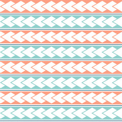 Vector ethnic boho seamless pattern in maori style. Geometric border with decorative ethnic elements. Pastel colors horizontal pattern.