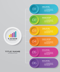 6 steps simple&editable process chart infographics element. EPS 10.	