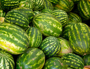 large green watermelons bunch sale bazaar background