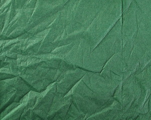 Crumpled green paper background and texture